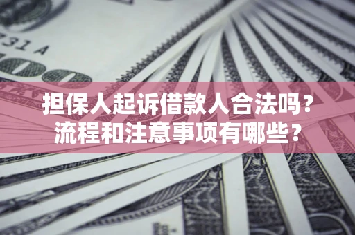 北京担保人起诉借款人合法吗？流程和注意事项有哪些？