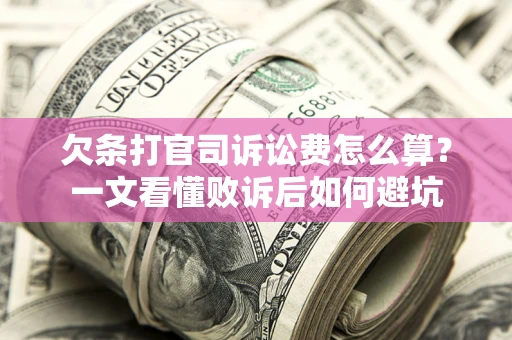北京欠条打官司诉讼费怎么算？一文看懂败诉后如何避坑